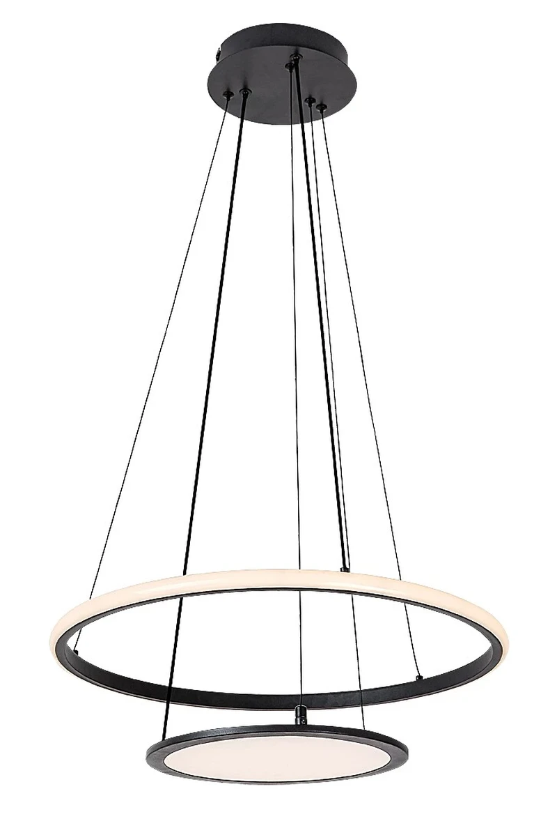 LED Pendants & Chandeliers Jasero – LED pendant with adjustable light in black/white, Ø510mm, 42W, 3000-6500K