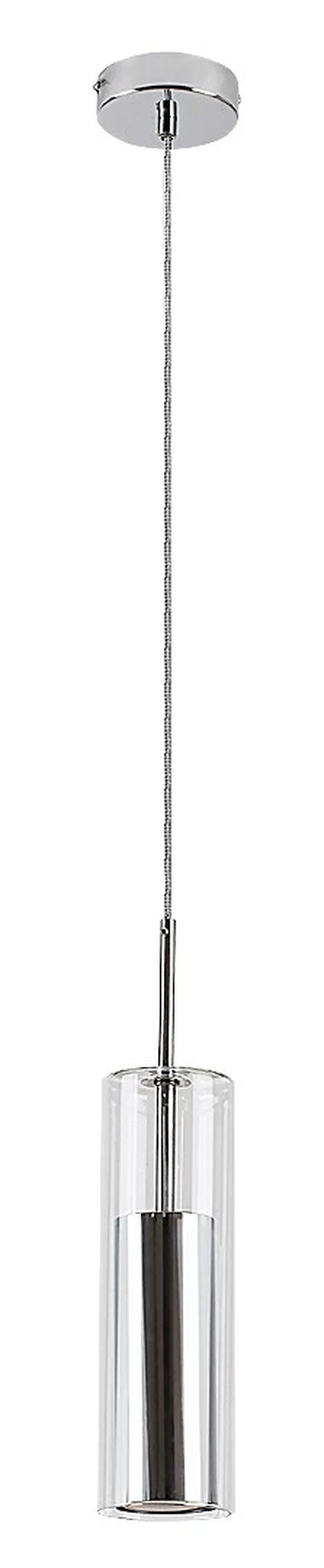 Kalevi – modern pendant in chrome with clear glass, Ø80mm, 1×GU10