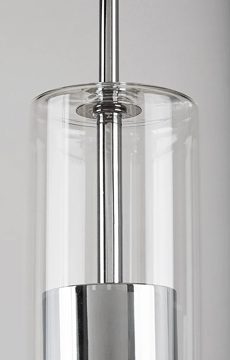 Kalevi – modern pendant in chrome with clear glass, Ø80mm, 1×GU10