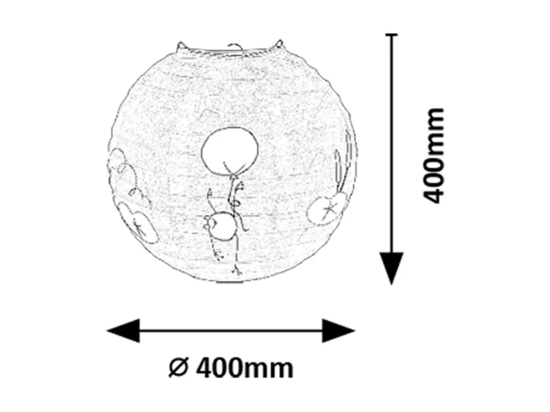 Froggo – children's pendant from paper in multicoloured design, Ø400mm, 1×E27