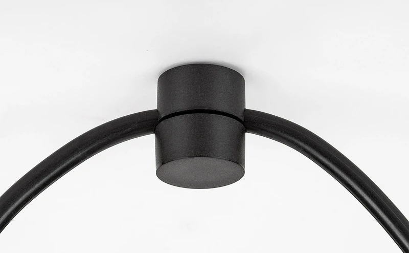 Dollien – industrial pendant in black matt with beech, Ø45mm, 1×E27