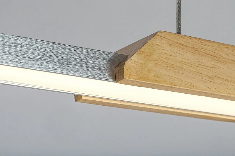 Tamur – LED pendant in colour beech with white shade, 1100mm, 26W, 4000K