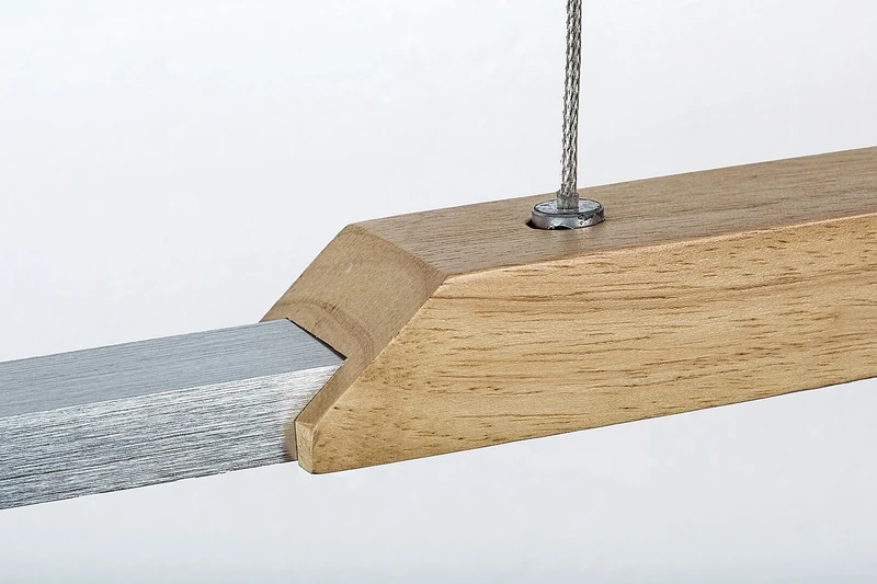 Tamur – LED pendant in colour beech with white shade, 1100mm, 26W, 4000K