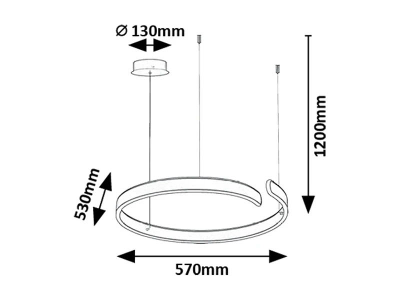 Silnora – LED pendant in black with silicone shade, 570×530mm, 35W, 3000-6500K