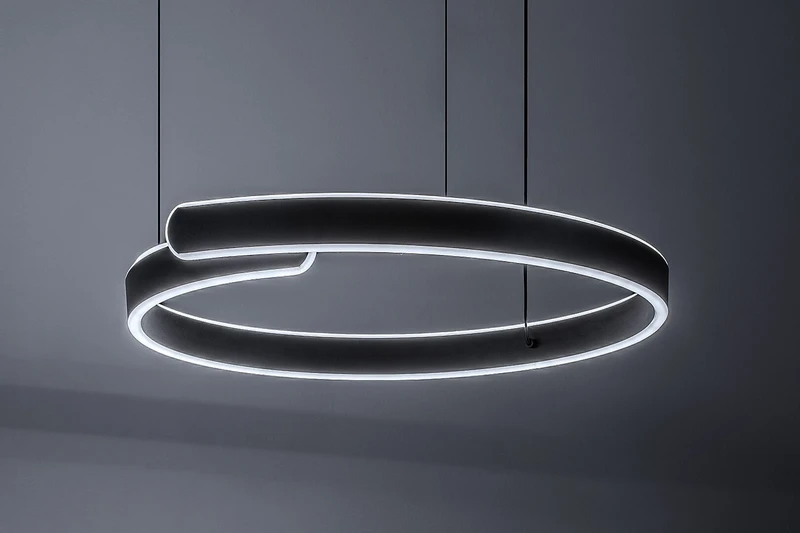 Silnora – LED pendant in black with silicone shade, 570×530mm, 35W, 3000-6500K