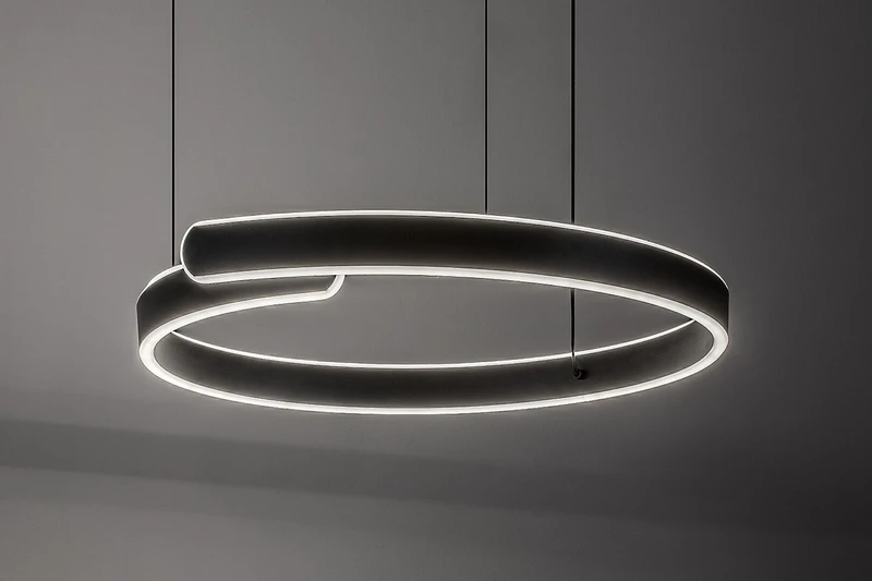 Silnora – LED pendant in black with silicone shade, 570×530mm, 35W, 3000-6500K