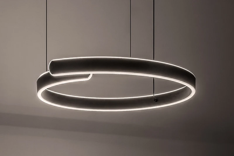 Silnora – LED pendant in black with silicone shade, 570×530mm, 35W, 3000-6500K