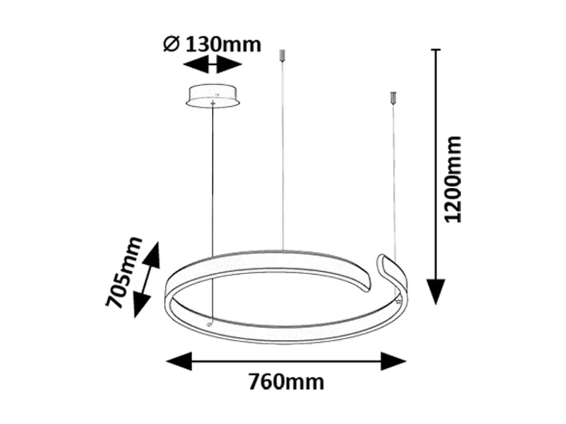 Silnora – LED pendant in black with white silicone shade, Ø760mm, 45W, 3000-6500K
