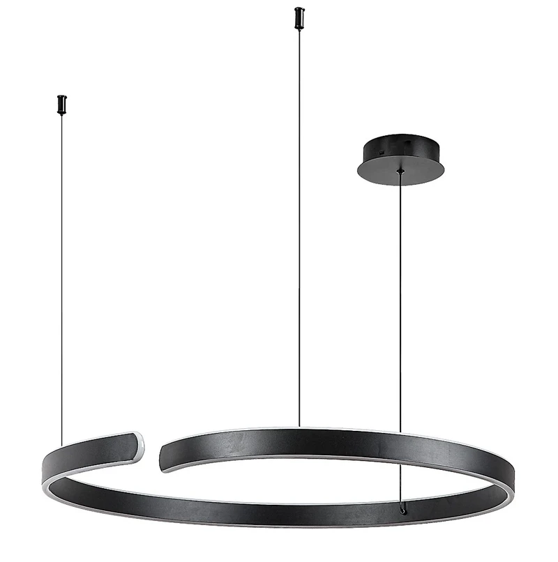 Silnora – LED pendant in black with white silicone shade, Ø760mm, 45W, 3000-6500K