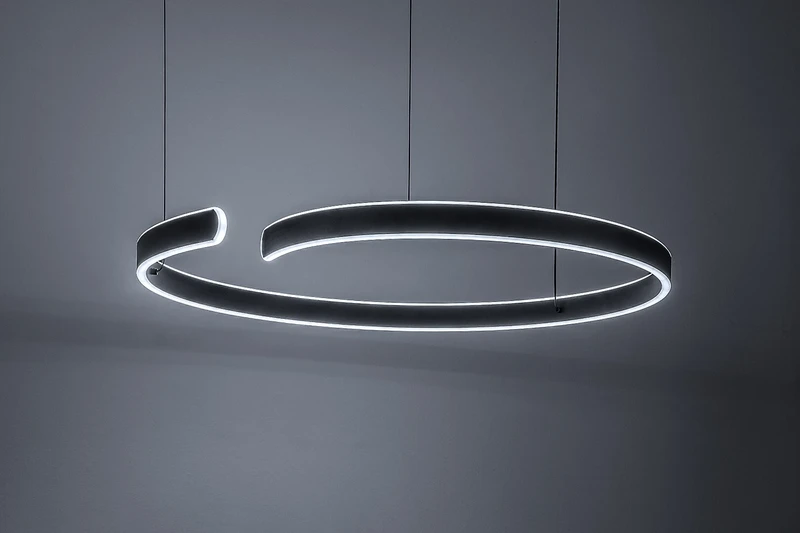 Silnora – LED pendant in black with white silicone shade, Ø760mm, 45W, 3000-6500K