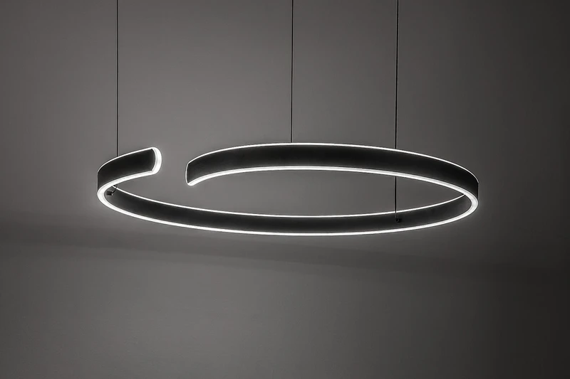 Silnora – LED pendant in black with white silicone shade, Ø760mm, 45W, 3000-6500K