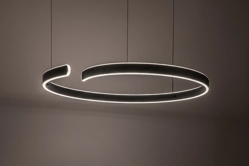 Silnora – LED pendant in black with white silicone shade, Ø760mm, 45W, 3000-6500K