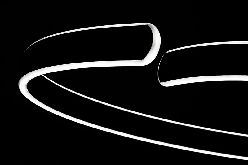 Silnora – LED pendant in black with white silicone shade, Ø760mm, 45W, 3000-6500K
