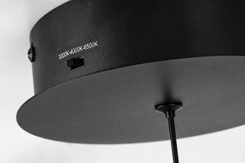 Silnora – LED pendant in black with white silicone shade, Ø760mm, 45W, 3000-6500K