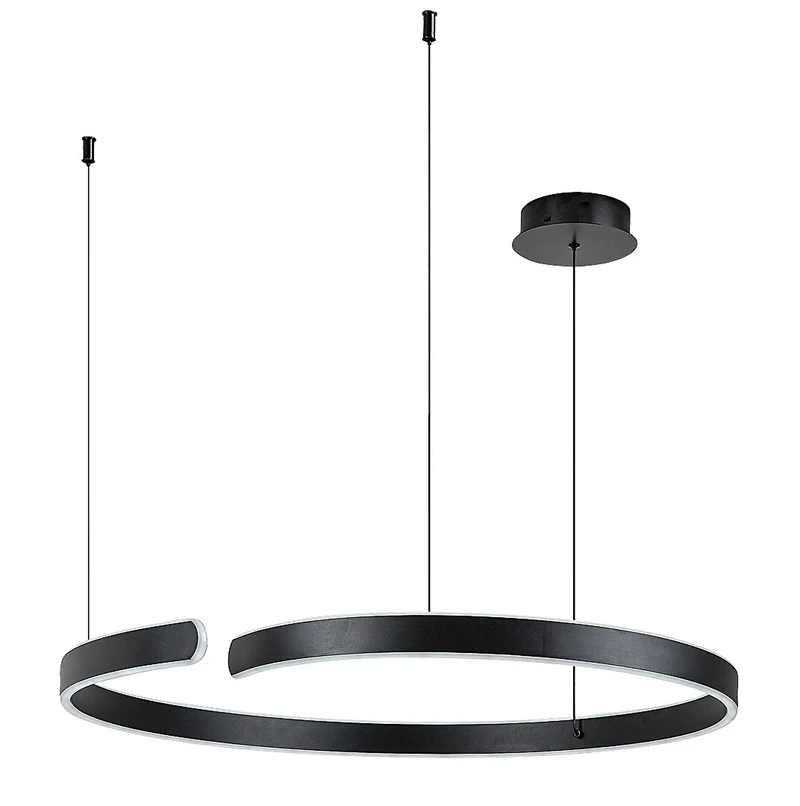 LED Pendants & Chandeliers Silnora – LED pendant in black with white silicone shade, Ø760mm, 45W, 3000-6500K