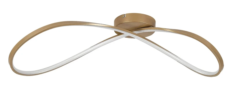 Castiel – LED плафон в златисто с бял силиконов абажур, 680×315мм, 30W, 3000K