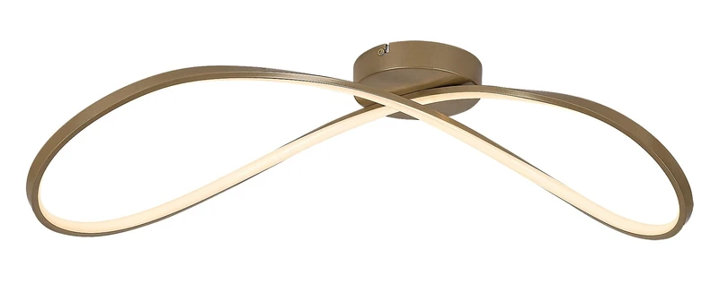 LED плафони Castiel – LED плафон в златисто с бял силиконов абажур, 680×315мм, 30W, 3000K