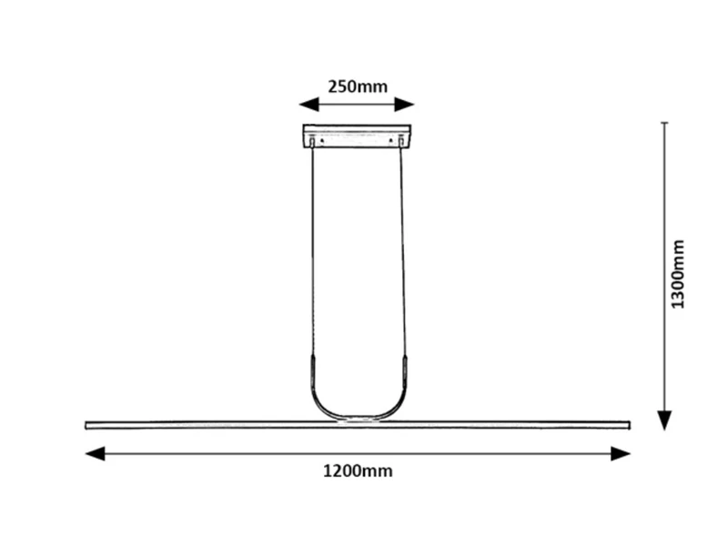 Elia – LED pendant for kitchen in black matt with white shade, 1200mm, 25W, 3000K