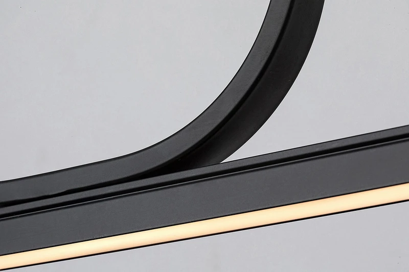 Elia – LED pendant for kitchen in black matt with white shade, 1200mm, 25W, 3000K