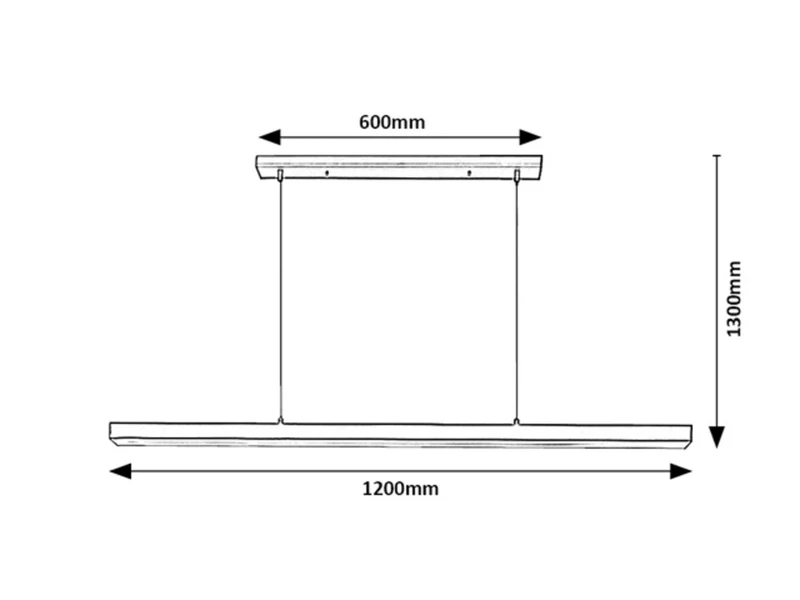 Tariq – LED пендел за кухня в черен мат с бял абажур, 1200мм, 30W, 4000K