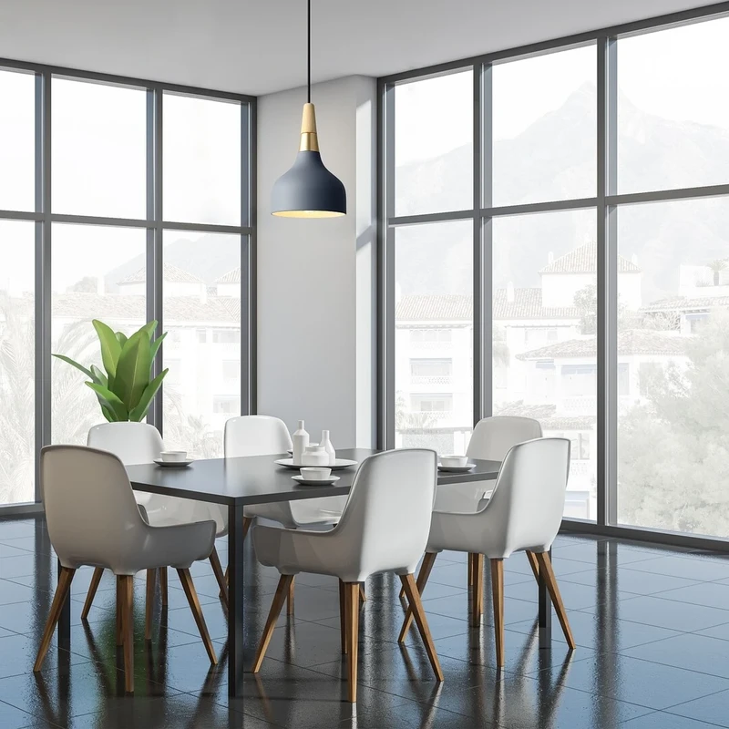 Drusilla – Scandinavian pendant in grey, Ø150mm, 1×E27