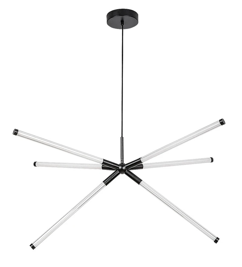 Nivaro – LED пендел в черно с бели акрилни абажури, 920×530мм, 36W, 3000K