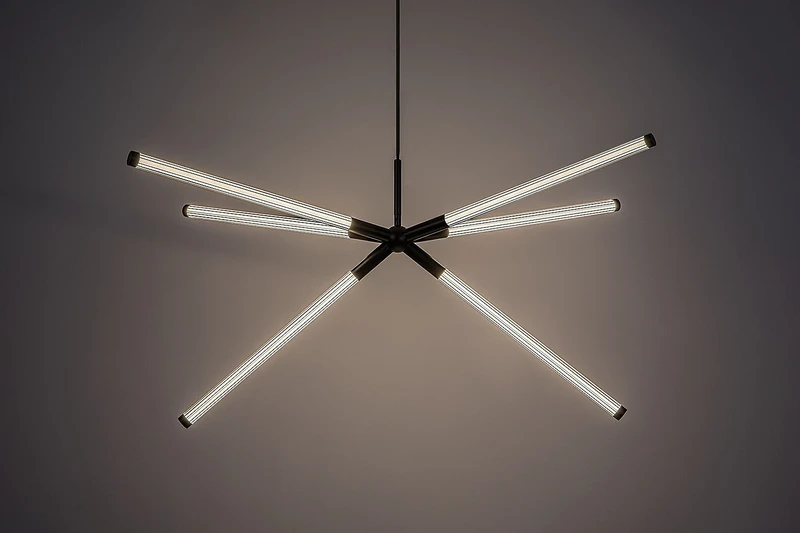 Nivaro – LED пендел в черно с бели акрилни абажури, 920×530мм, 36W, 3000K