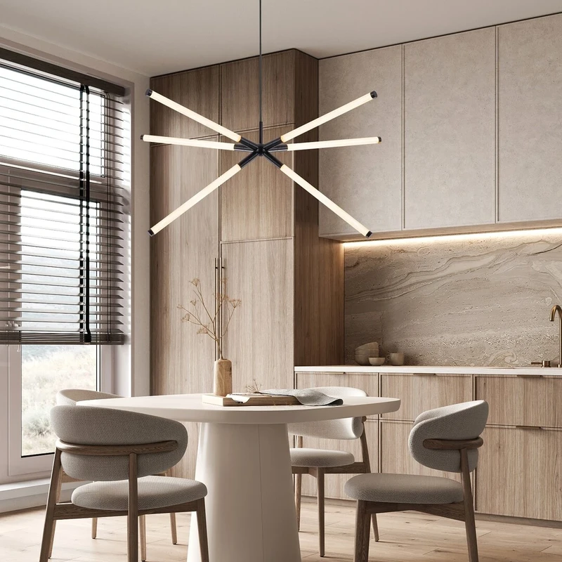 Nivaro – LED пендел в черно с бели акрилни абажури, 920×530мм, 36W, 3000K