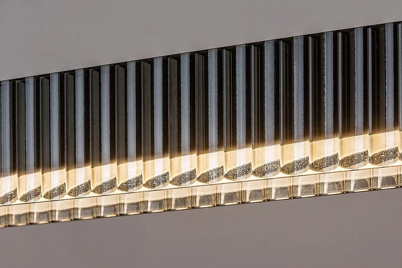 Cital – LED pendant in black with white ribbed glass, 1000mm, 36W, 3000K