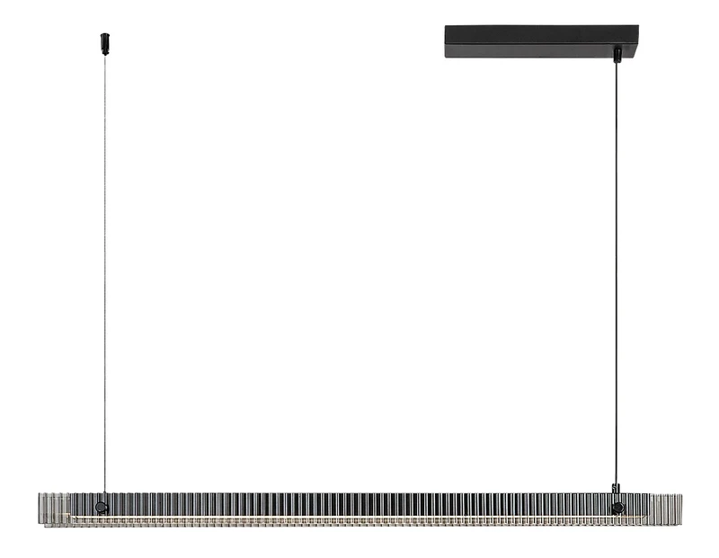 LED Pendants & Chandeliers Cital – LED pendant in black with white ribbed glass, 1000mm, 36W, 3000K