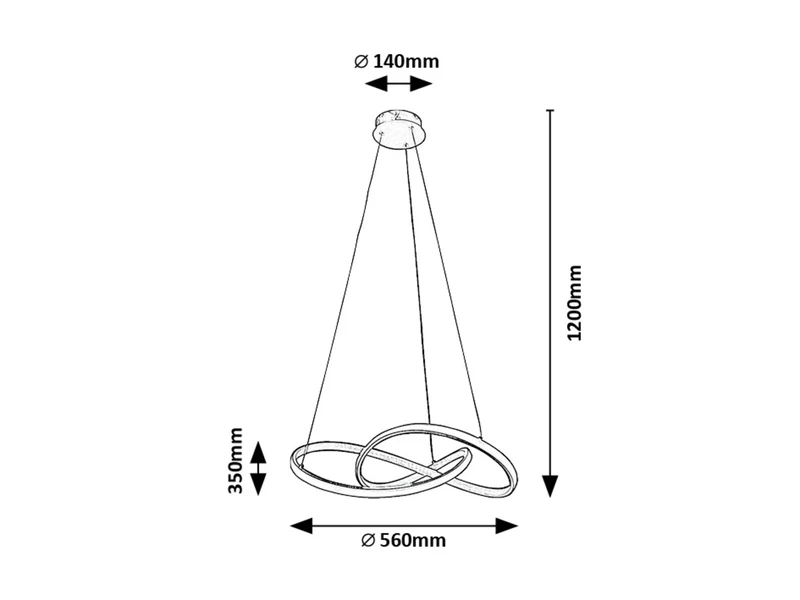 Castiel – LED pendant in gold with white silicone shade, Ø560mm, 36W, 3000K