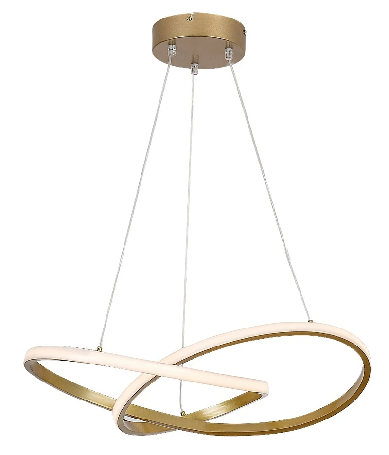 Castiel – LED pendant in gold with white silicone shade, Ø560mm, 36W, 3000K