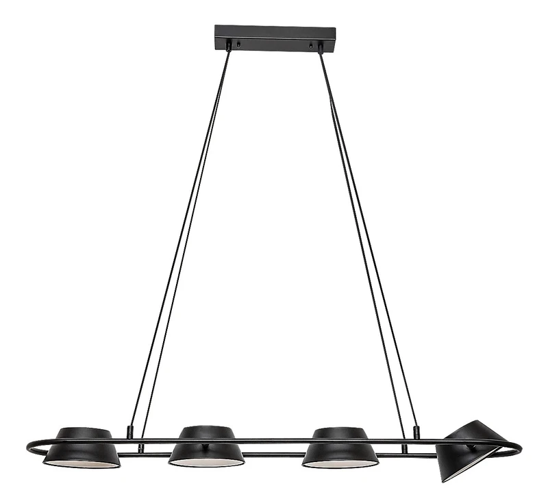Odiss – LED pendant in black with white shades, 1000mm, 36W, 3000K