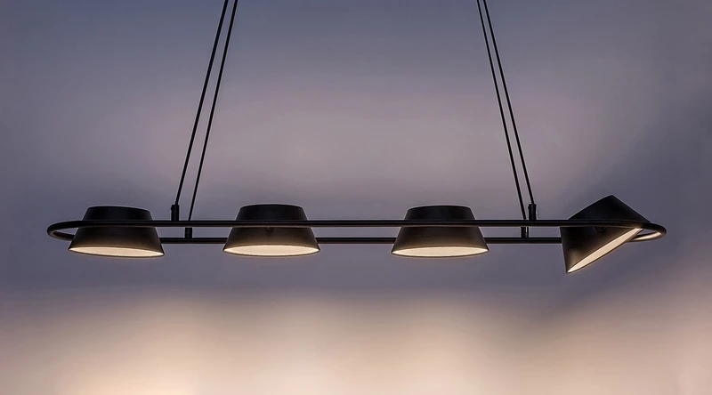 Odiss – LED pendant in black with white shades, 1000mm, 36W, 3000K