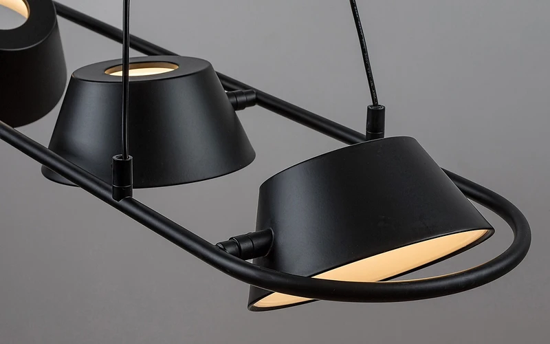 Odiss – LED pendant in black with white shades, 1000mm, 36W, 3000K