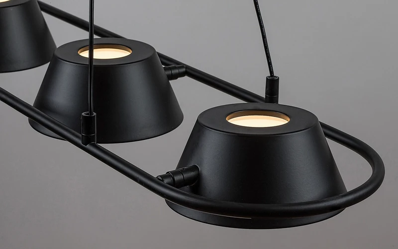 Odiss – LED pendant in black with white shades, 1000mm, 36W, 3000K