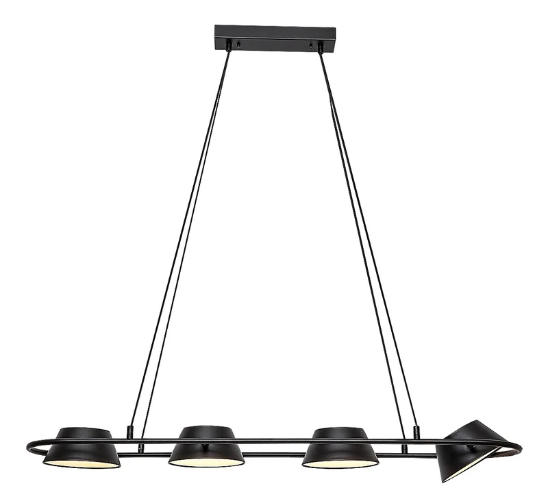 LED Pendants & Chandeliers Odiss – LED pendant in black with white shades, 1000mm, 36W, 3000K