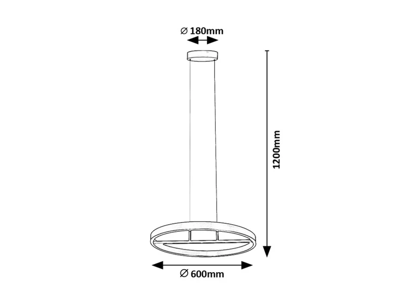 Thric – LED пендел в черно/злато със силиконов абажур, Ø600мм, 42W, 3000K