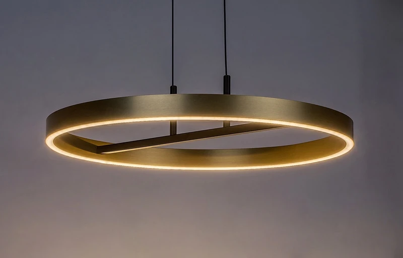 Thric – LED пендел в черно/злато със силиконов абажур, Ø600мм, 42W, 3000K