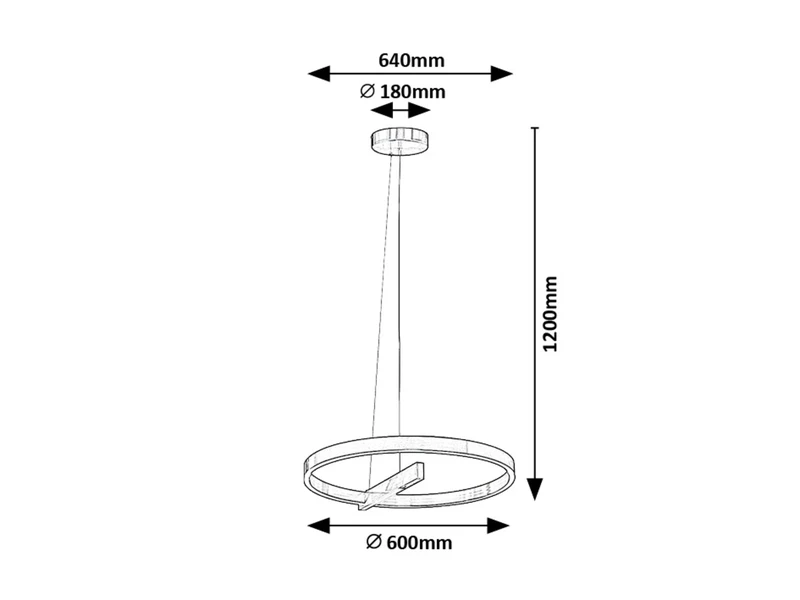 Thrac – LED pendant in aluminium with white silicone shade, Ø600mm, 34W, 4000K