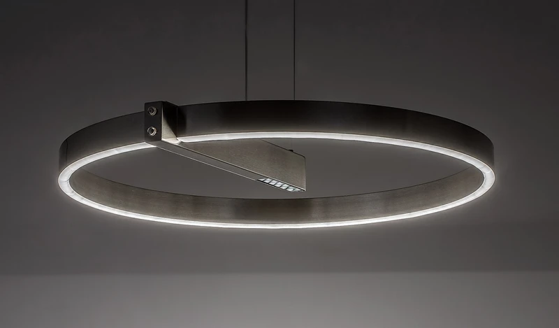 Thrac – LED pendant in aluminium with white silicone shade, Ø600mm, 34W, 4000K