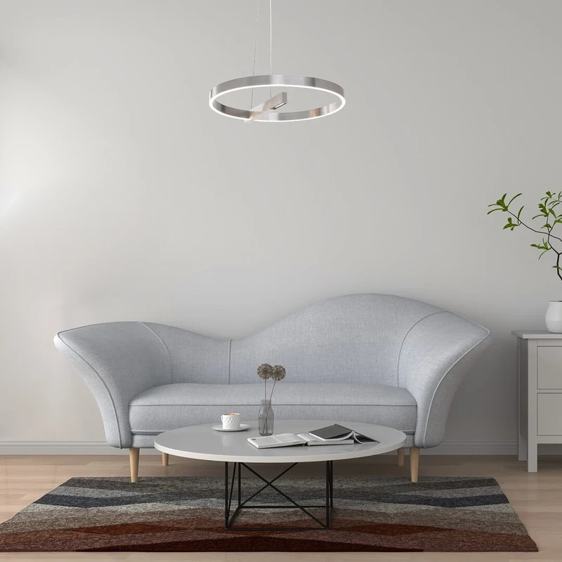 Thrac – LED pendant in aluminium with white silicone shade, Ø600mm, 34W, 4000K
