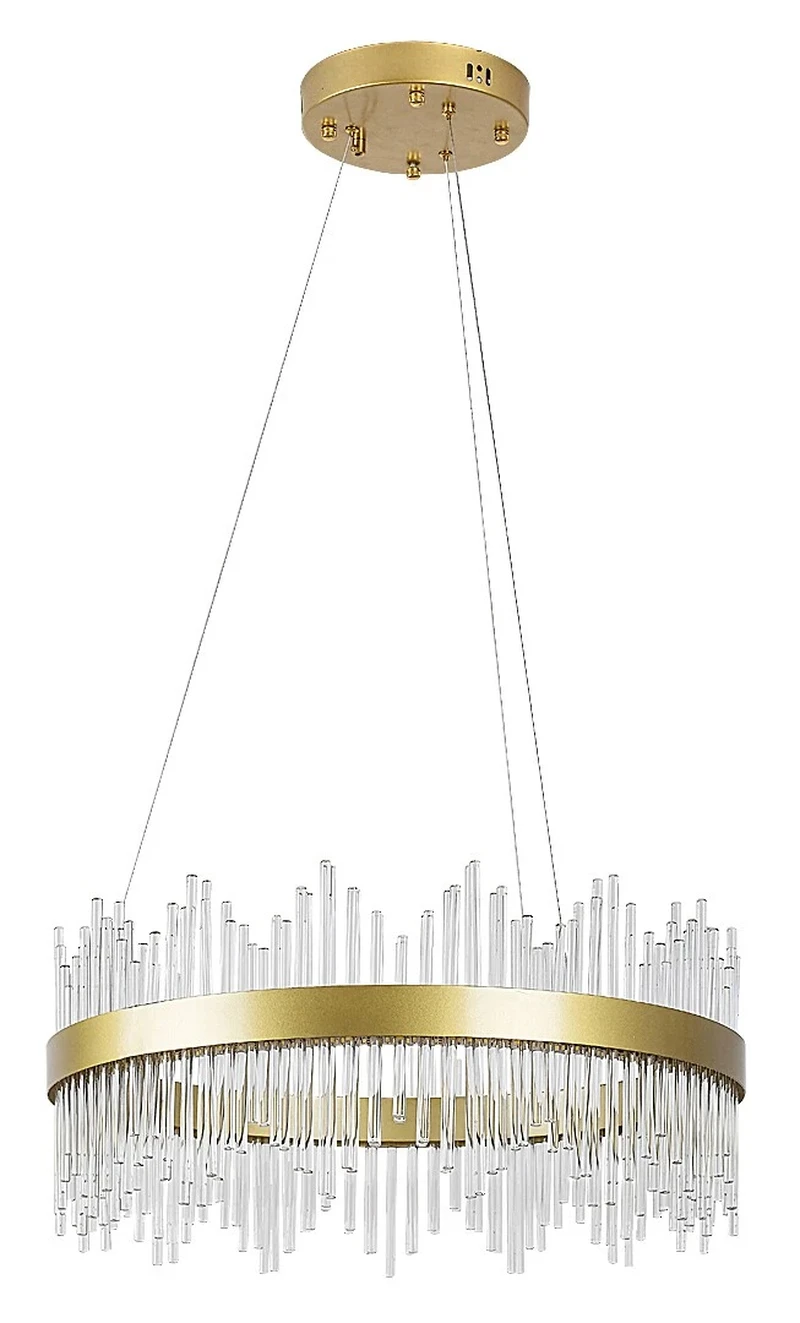 Mabel – LED pendant in gold with clear glass, Ø580mm, 36W, 3000-6000K
