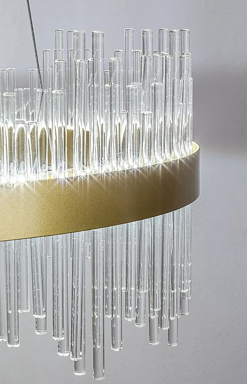 Mabel – LED pendant in gold with clear glass, Ø580mm, 36W, 3000-6000K