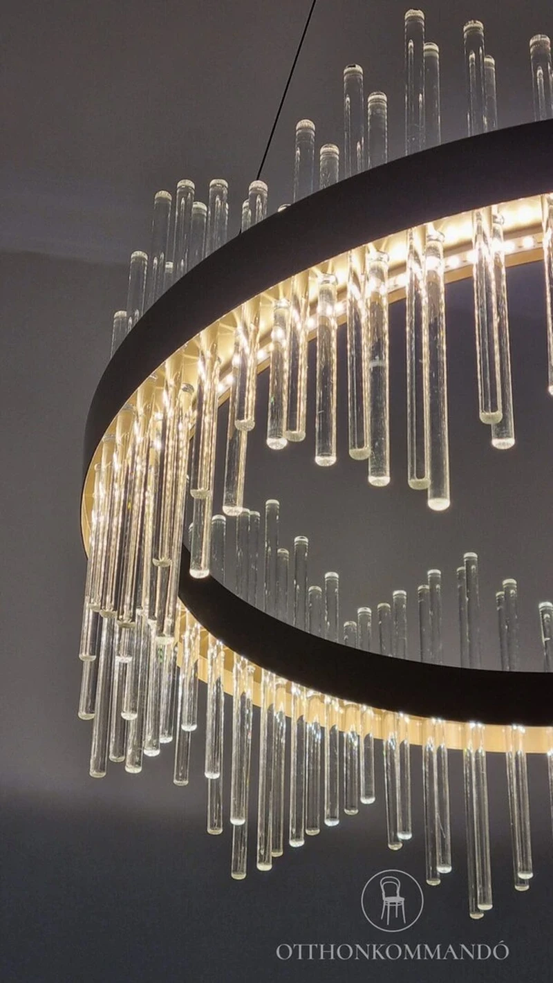 Mabel – LED pendant in gold with clear glass, Ø580mm, 36W, 3000-6000K