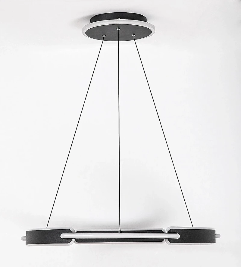 Sindri – LED pendant in black with white shade, Ø600mm, 45W, 3000-4000K