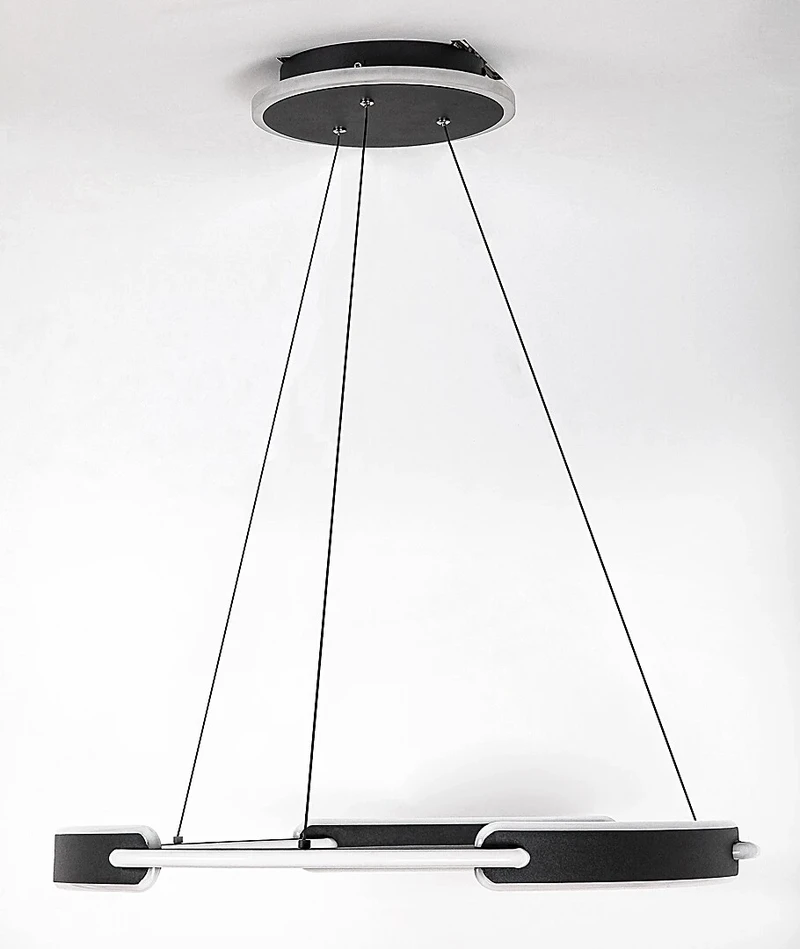 Sindri – LED pendant in black with white shade, Ø600mm, 45W, 3000-4000K