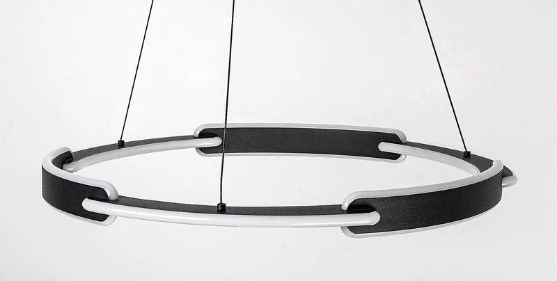 Sindri – LED pendant in black with white shade, Ø600mm, 45W, 3000-4000K