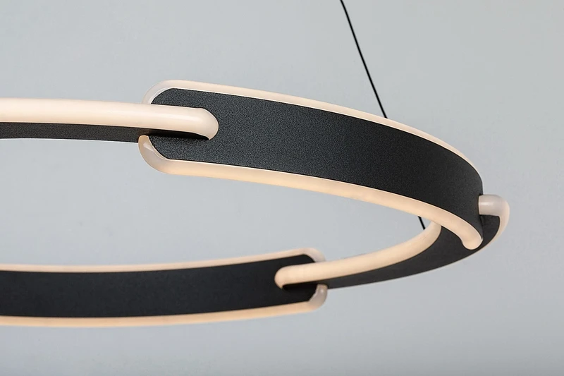 Sindri – LED pendant in black with white shade, Ø600mm, 45W, 3000-4000K