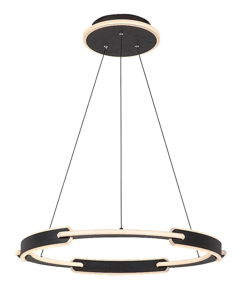 LED Pendants & Chandeliers Sindri – LED pendant in black with white shade, Ø600mm, 45W, 3000-4000K